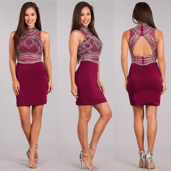 My Fashion Dresses & Skirts - MY Fashion 1725 Burgundy Dress